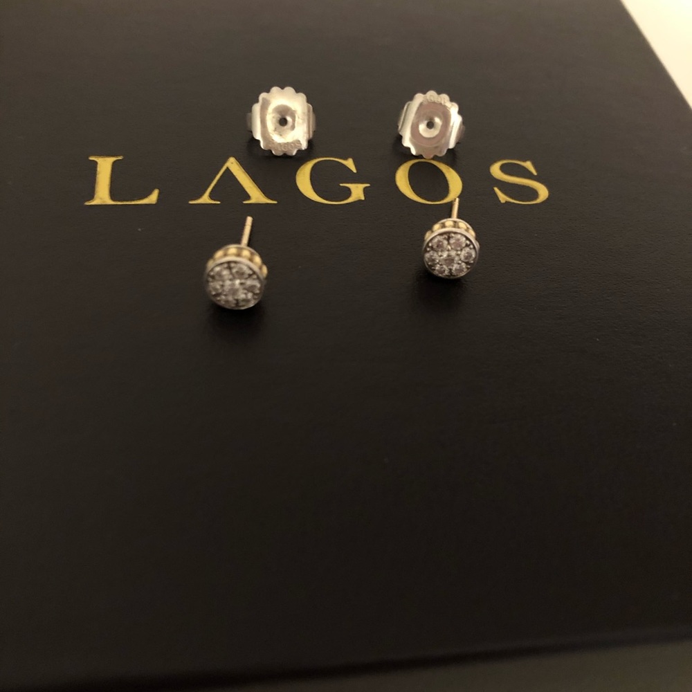 Lagos Diamond and caviar Stud Earrings .50